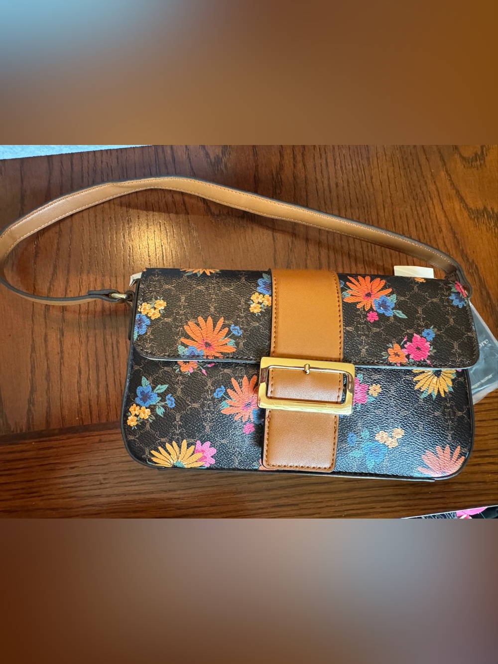 NEW Nanette Lepore Shoulder Bag Purse Fiona Floral Logo Vegan Leather NWT